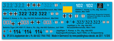 Peddinghaus-Decals 1:35 2416 Huntingtanks of the s.Pz. Abt 653 1944-1945