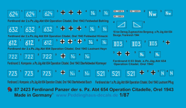 Peddinghaus 1/87 2423 Ferdinand Panzer der s.Pz. Abt 654 Operation Citadelle 1943