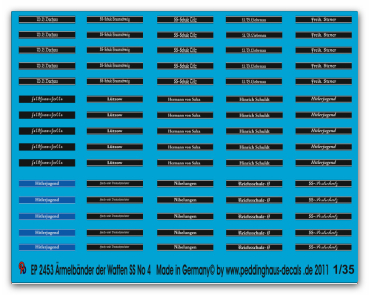 Peddinghaus-Decals 1:35  2453  Cuff titles of the Waffen SS No 4