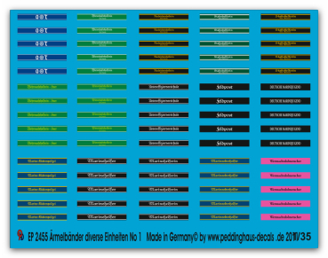 Peddinghaus-Decals 1:35  2455  Cuff titles of different Units No 1