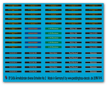 Peddinghaus-Decals 1:35  2456  Cuff titles of different units No 2