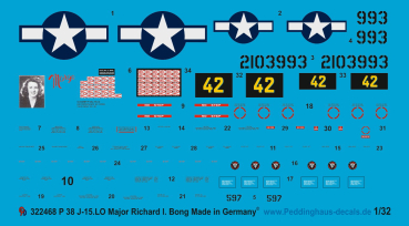 Peddinghaus 1/32 2468  P 38 J-15-LO Major Richard I Bong Pacifik