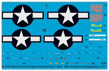 Peddinghaus 1/32 2471  Hellcat F6 F Cmdr. David Canpbell, Commander Air Group 15 " Minis III"