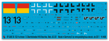 Peddinghaus-Decals 1:48 2485 TA 152 H Schwarze 13 Oberfeldwebel Willi Reschke 9 JG 301