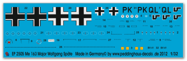 Peddinghaus 1/32 2505   Me 163 Major Späte