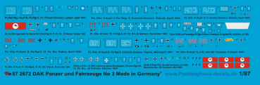 Peddinghaus 1/87 2672 DAK Tank markings No 3