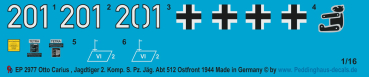 Peddinghaus-Decals 1:16  2977 Otto Carius Jagdtiger der s. Pz. Jäg. Abt 512 Ostfront 1944