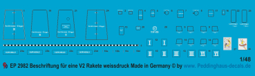 Peddinghaus-Decals 1:48 2982 Beschriftung für eine V2 Rakete in weiss