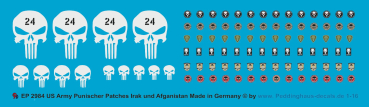 Peddinghaus-Decals 1:16  2984 Punischer Patches US Army Irak- Afganistan
