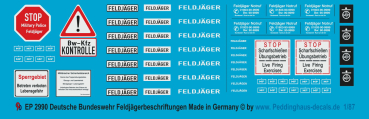 Peddinghaus 1/87 2990 markings for german Bundeswehr Military- Police