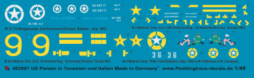 Peddinghaus-Decals 1/48 2997 US Tanks in Tunesia and Italy