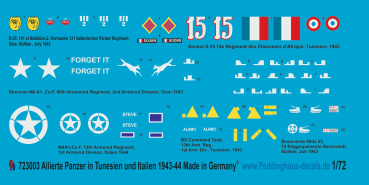 Peddinghaus-Decals 1:72 3003 Alliierte Panzer in Tunesien und Italien