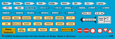 Peddinghaus-Decals 1/48 3006 Straßenschilder Battle of the Bulge