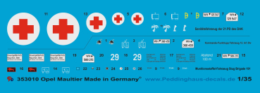 Peddinghaus-Decals 1:35 3010 Opel Blitz Maultier-Halftrack markings