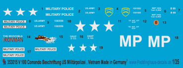 Peddinghaus-Decals 1:35 3015 V 100 Commando Car, US  Army Vietman suitable for Verlinden 0360