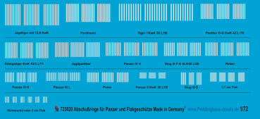 Peddinghaus-Decals 1:72 3020 Abschußringe für deutsche Panzer und Flakgeschütze