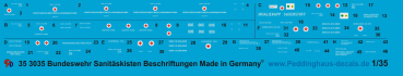 Peddinghaus-Decals 1:35  3035 Box markings for german fieldhospital suitable for Black Dog 35067