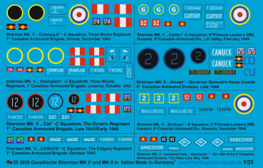 Peddinghaus-Decals 1:35 3039 Canadian Sherman tanks in Italy , 2. WW