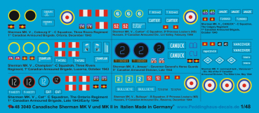 Peddinghaus-Decals 1/48 3040 Canadian Sherman Tanks in Italy, 2. WW