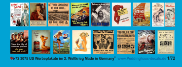 Peddinghaus-Decals 1:72 3075 US Werbeplakete 2. Weltkrieg