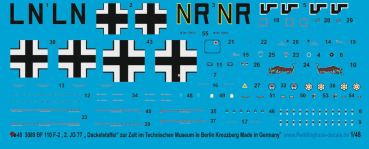 Peddinghaus-Decals 1:48 3089 Bf 110 2. JG 77 Dackelstaffel in Norwegen