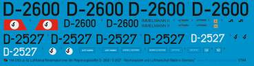 Peddinghaus-Decals 1:144  3103 Transport Ju 52 of the german Reichskanzler and Vizekanzler