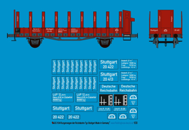 Peddinghaus-Decals 1:35 3104 Reichsbahn Rungenwagen Typ Stuttgart