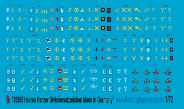 Peddinghaus-Decals 1:72  0885 Deutsche Panzerdivisionen Divisonszeichen