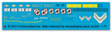 Peddinghaus-Decals 1/72 1015 F14 a Tomcat Black Aces Beschriftungen