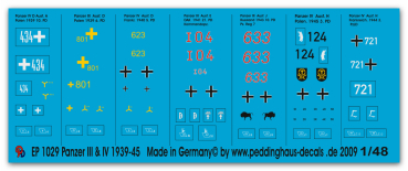 Peddinghaus-Decals 1/48 1029 Mark III & Mark IV tank markings 1939-1945