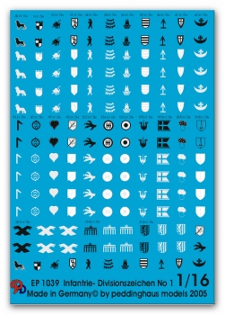Peddinghaus-Decals 1:16 1039 Deutsche Infantrie Divisionszeichen No 1