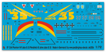 Peddinghaus-Decals 1:72 1244 Phantom F4F Jabo G 35 Pferdsfeld " 35 Jahre Jabo g 35 1994
