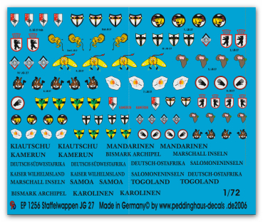 Peddinghaus-Decals 1:72 1256 Staffelwappen JG 27