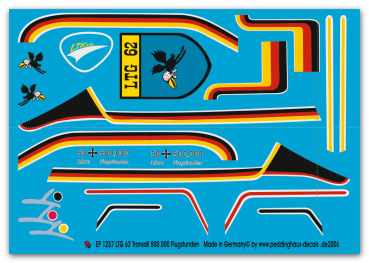 Peddinghaus-Decals 1:72 1257 Transall C 160 G Sonderlackierung 500.000 Flugstunden LTG 62