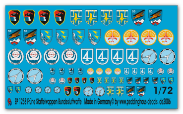 Peddinghaus-Decals 1/72 1258 Bundesluftwaffe frühe Staffelwappen