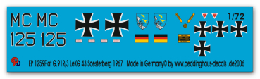 Peddinghaus-Decals 1/72 1259 Fiat G.91 R /3 LeKG 43 Soesterberg 1967
