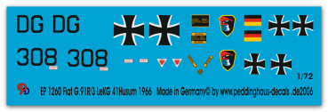 Peddinghaus-Decals 1/72 1260 Fiat G.91 R /3 LeKG 41 Husum 1966