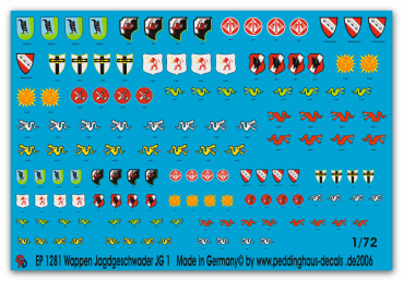 Peddinghaus-Decals 1/72 1281 Wappen Jagdgeschwader JG 1