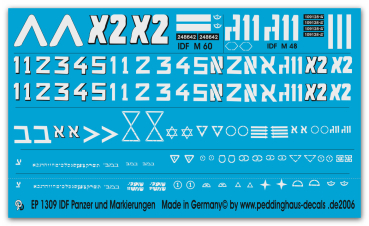 Peddinghaus-Decals 1:72 1309  IDF Panzer und Markierungen