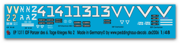 Peddinghaus-Decals 1/48 1311 IDF tanks of the 6. day war  No 2