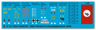 Peddinghaus-Decals 1/48 1357 german tanks of the russian campaign  No 1 1941