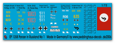 Peddinghaus-Decals 1:72 1358  Panzer des Russlandfeldzuges No 1 1941