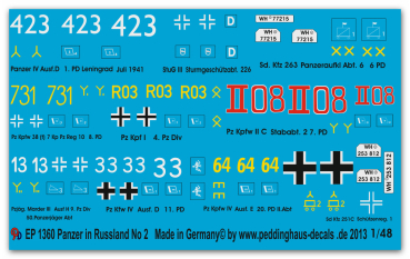 Peddinghaus-Decals 1/48 1360 german tanks of the russian campaign  No 2 1942-43