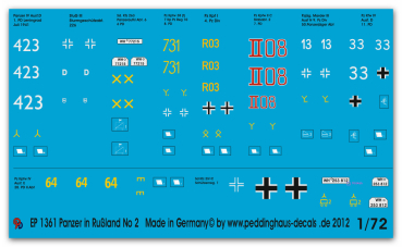 Peddinghaus-Decals 1:72 1361  Panzer des Russlandfeldzuges No 2 1941-42