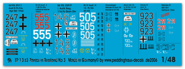 Peddinghaus-Decals 1/48 1363 german tanks of the russian campaign  No 3 1943