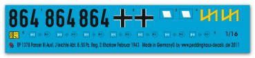 Peddinghaus-Decals 1:16 1378 Panzer III Ausf J 4. SS-Pz.Rgt. 3 Totenkopf Div. Kharkow 1943