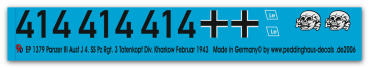 Peddinghaus-Decals 1:16 1379 Panzer III Ausf J 4. SS-Pz.Rgt. 3 Totenkopf Div. Kharkow 1943