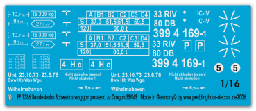 Peddinghaus-Decals 1:16 1386 Bundesbahntieflader für Leopard Kampfpanzer