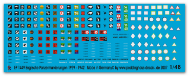 Peddinghaus-Decals 1/48 1449 Englische Panzermarkierungen 1939 - 1942