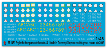 Peddinghaus-Decals 1/48 1451Englische Kompaniezeichen ab 1944